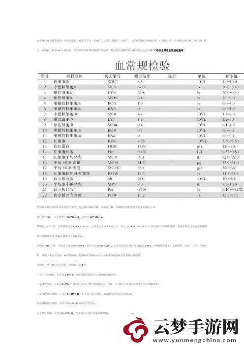 血RT檢查怎樣算正常