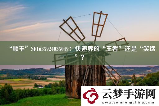 “順豐”SF1635924035049：快遞界的“王者”還是“笑話”