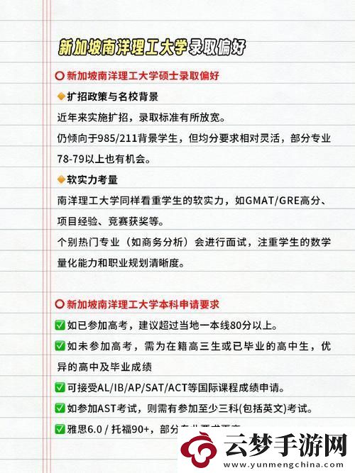 新加坡國立大學本科“入坑”要求探秘——自嘲版