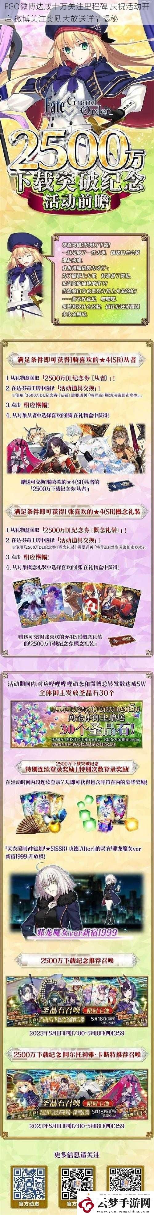 FGO微博達成十萬關注里程碑