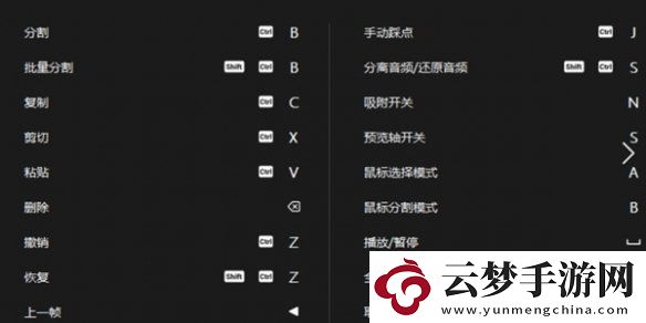 剪映快捷鍵大全
